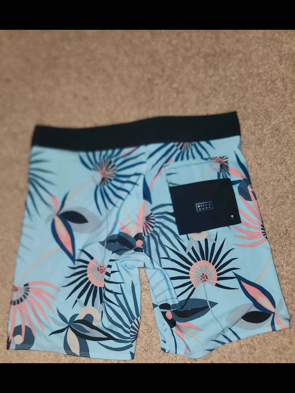 Billabong Navy and Light Blue Tropical Swim Trunks
